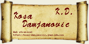 Kosa Damjanović vizit kartica